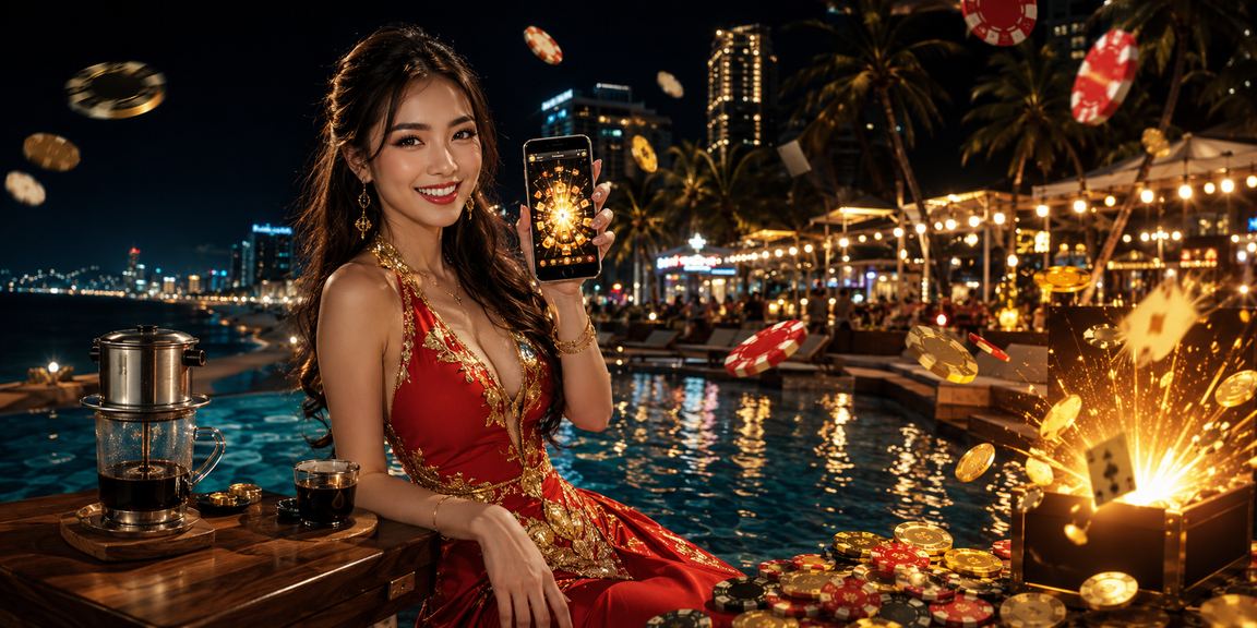 Người chơi xổ số Việt Nam theo dõi kết quả trên điện thoại trong quán cà phê